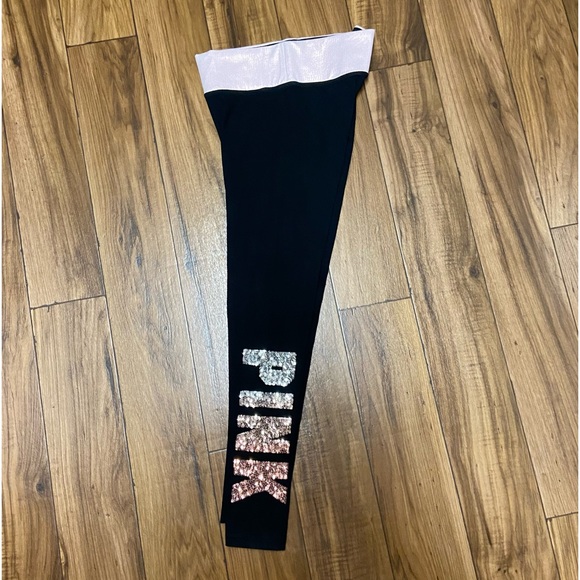 PINK VS BLING LOGO LONG SLEEVE AND LEGGINGS OUTFIT SET - Picture 8 of 9